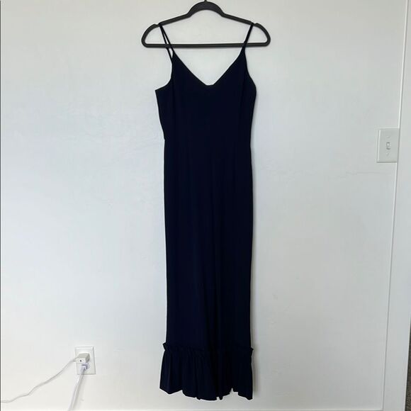 Gianni Bini Stella Navy Blue Ruffle Legs Jumpsuit Size 4 NWT Wedding Guest - Picture 4 of 10